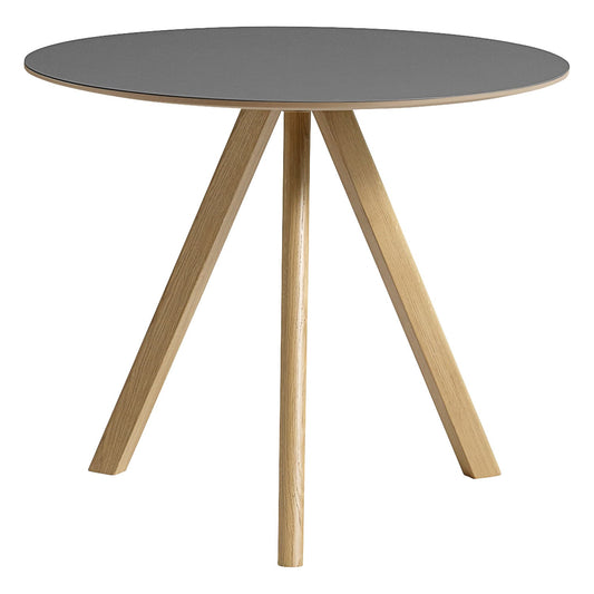 CPH20 2.0 table, 90 cm, lacquered oak - grey linoleum