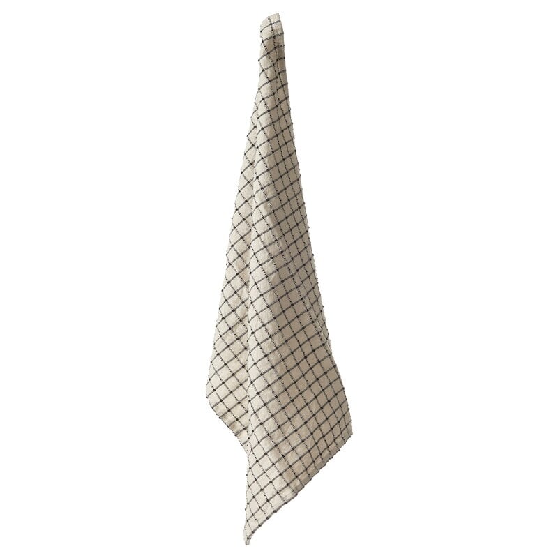 Noki towel by Anno #50 x 70 cm, 2 pcs, ecru - black #