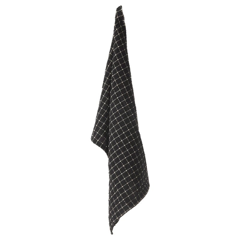 Noki towel by Anno #50 x 70 cm, 2 pcs, black - ecru #