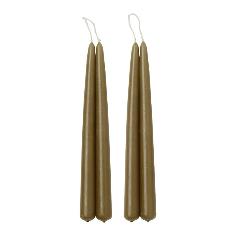 Blossom candle by applicata #4 pcs, olive green #