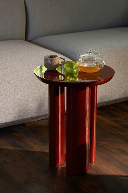 Tung JA3 side table, burgundy red