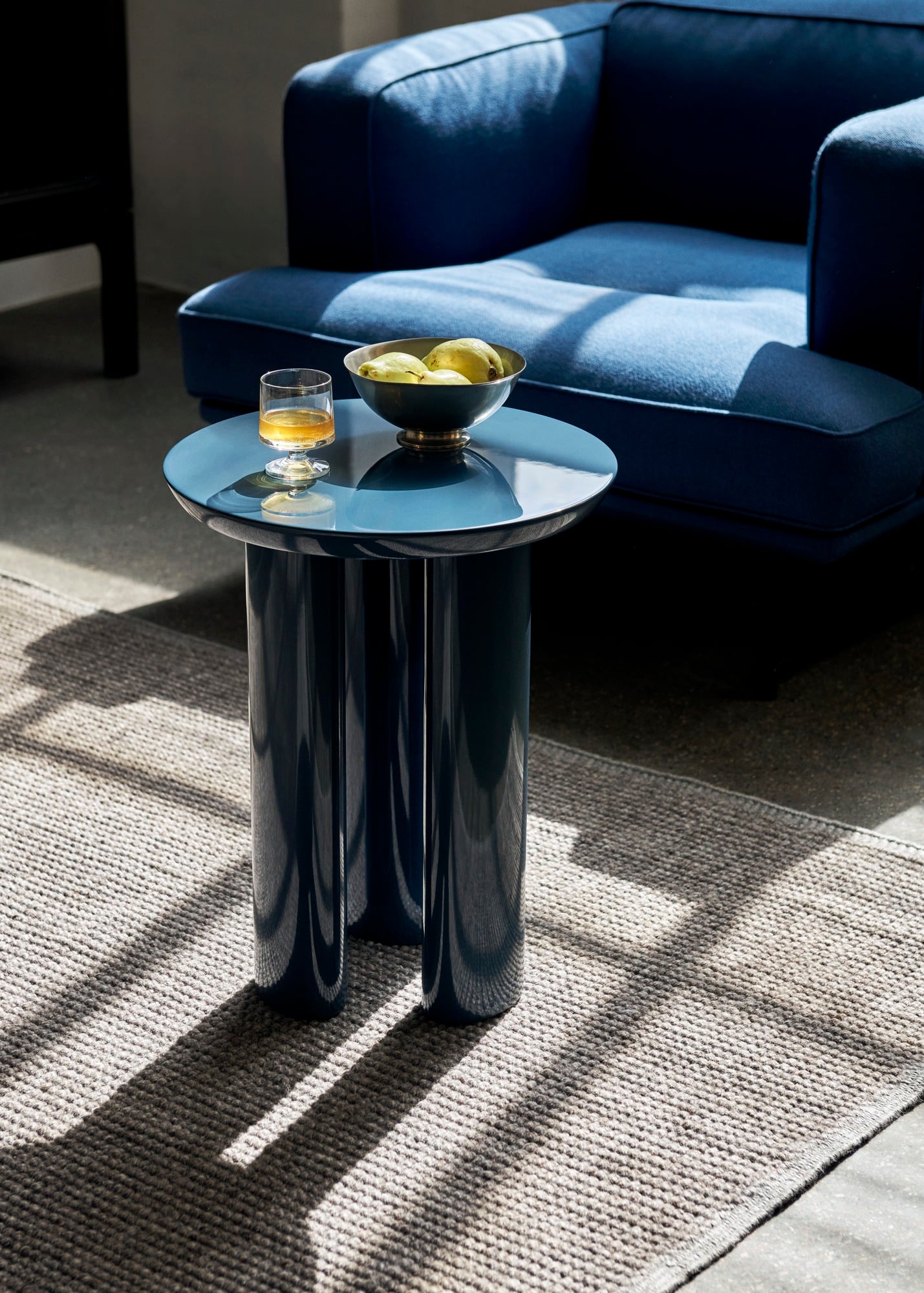 Tung JA3 side table, steel blue