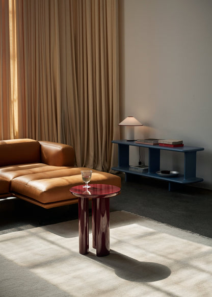Tung JA3 side table, burgundy red