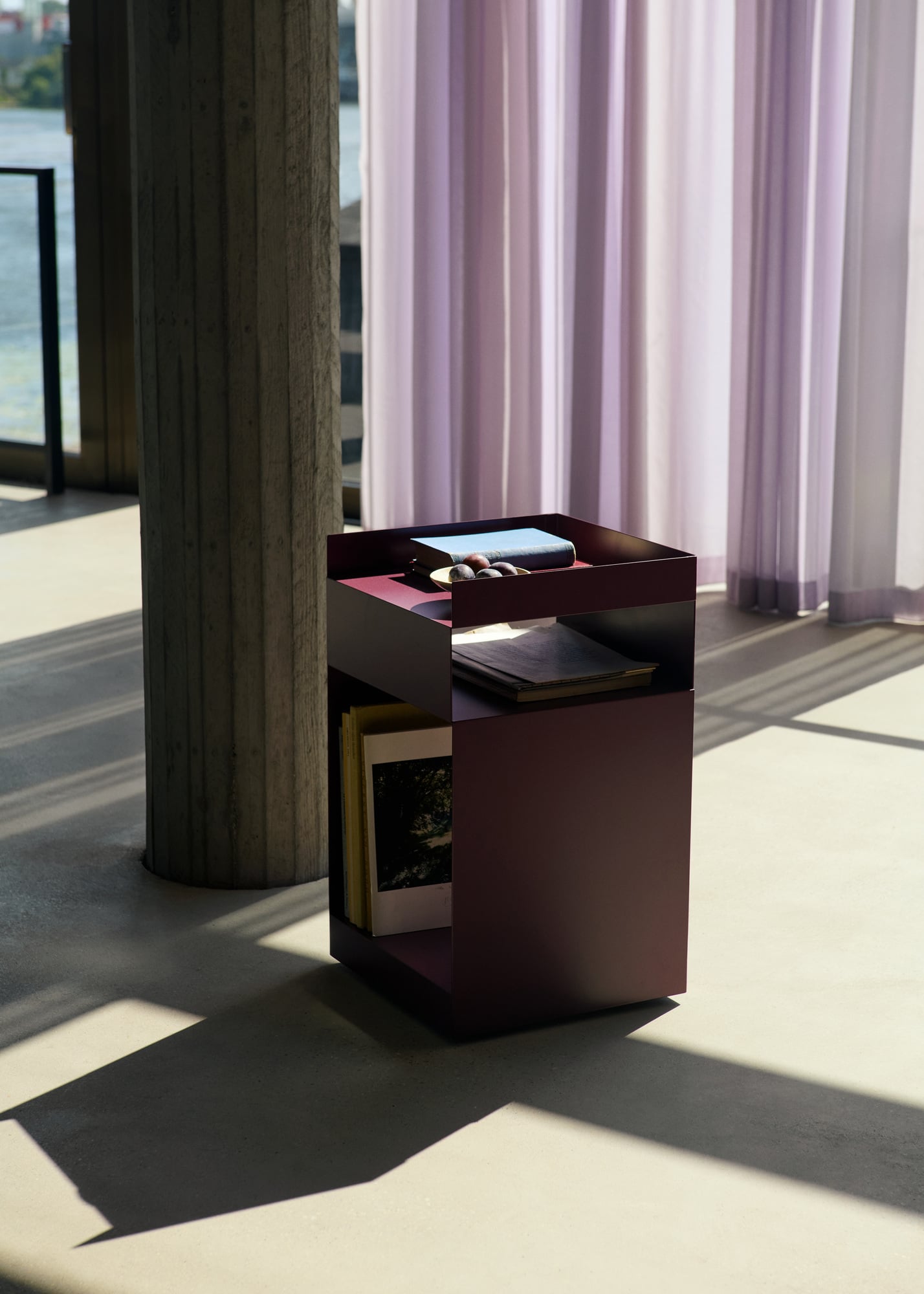 Rotate SC73 side table, dark plum
