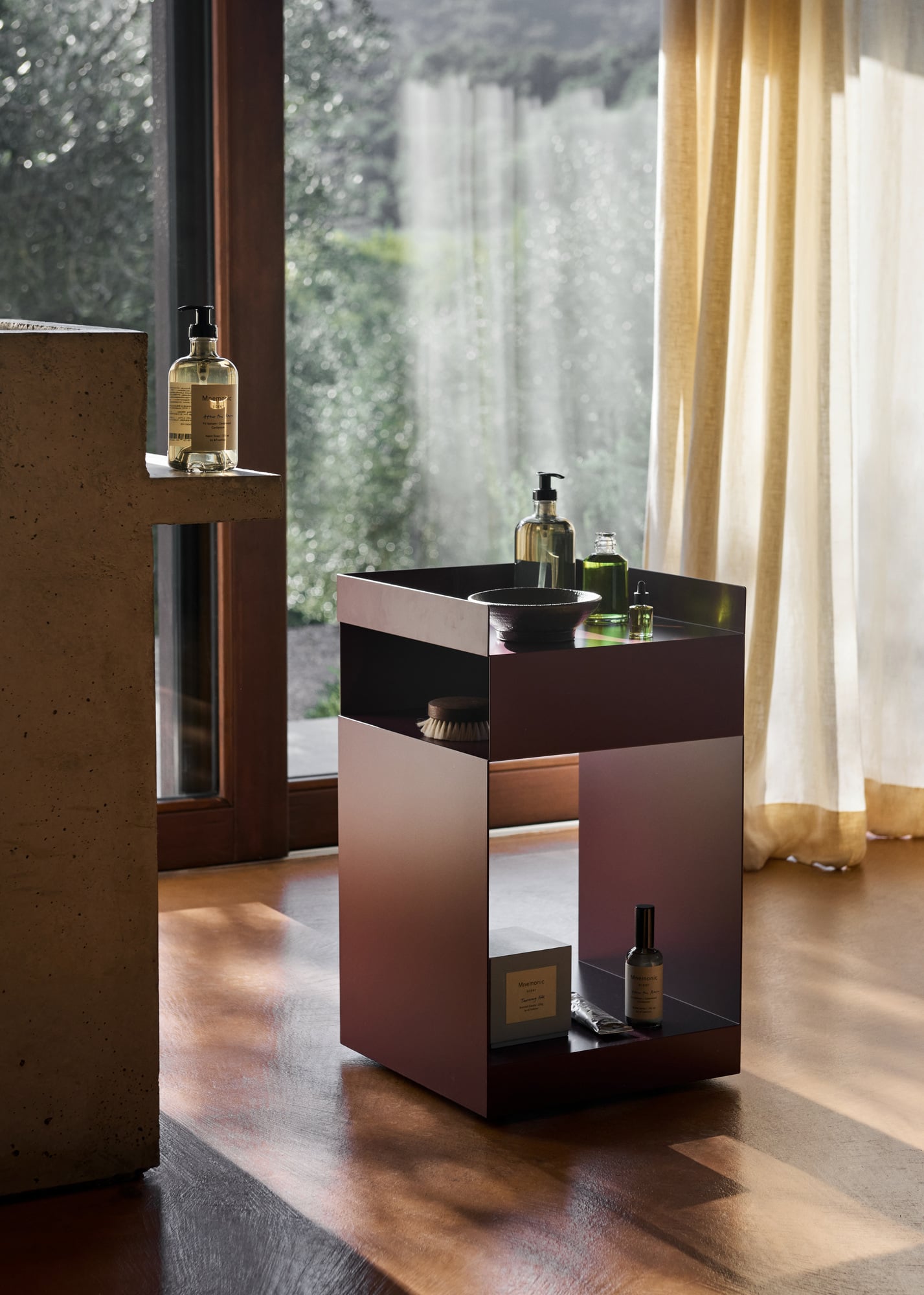 Rotate SC73 side table, dark plum