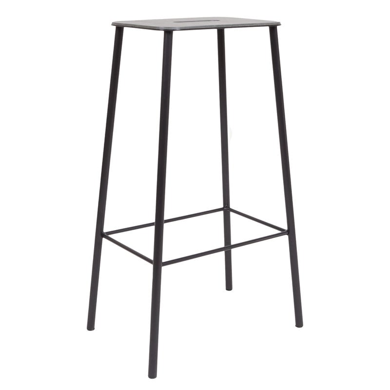 Adam stool by Frama #76 cm, anthracite leather - matt black #