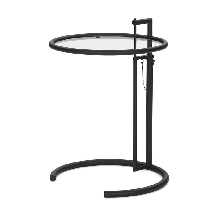 ADJUSTABLE TABLE E 1027 #Black 
 #Clear Glass