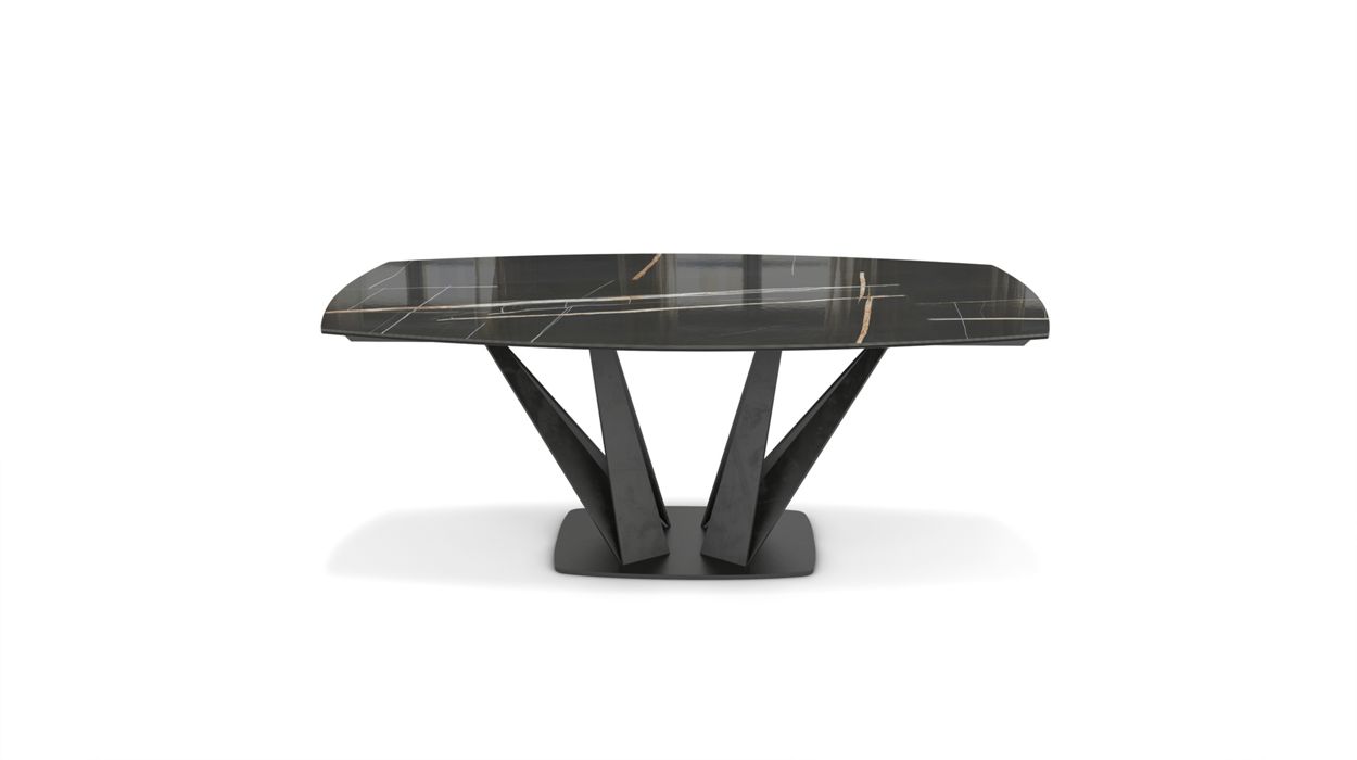 Alliage Dining Table Barrel/Oval by Roche Bobois #L. 200 x H. 75 x P. 113 cm/Marble | Sahara