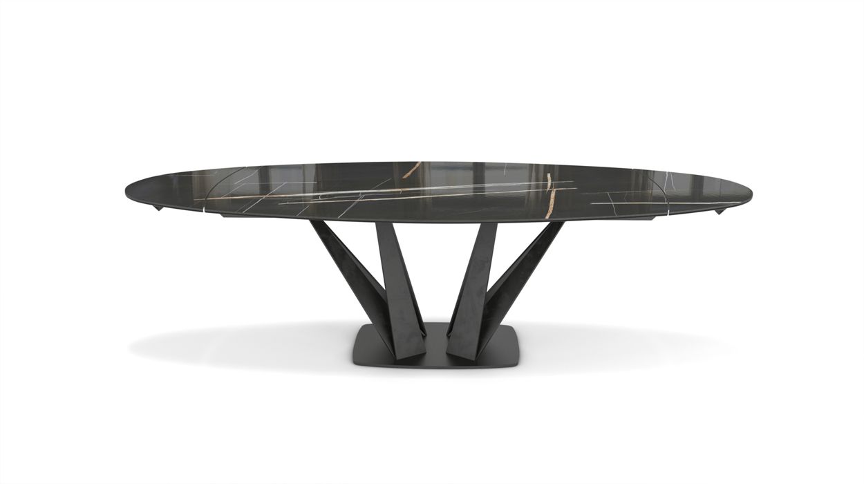 Alliage Dining Table Barrel/Oval by Roche Bobois #L. 200 x H. 75 x P. 113 cm/Marble | Sahara