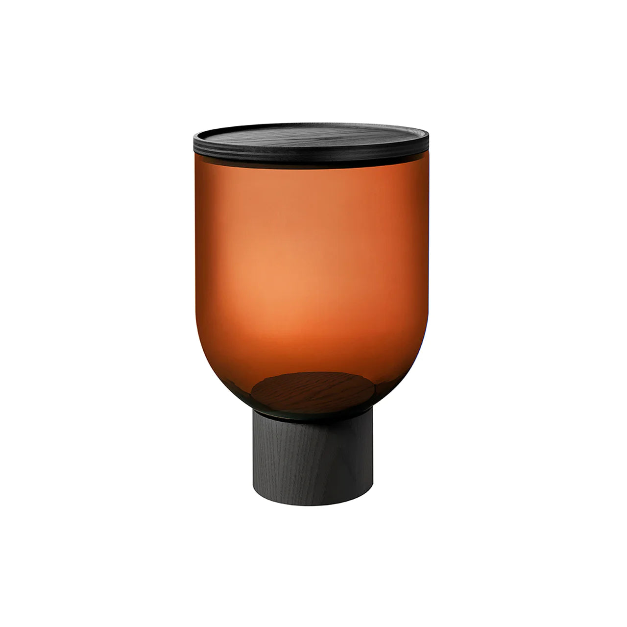 Mastea - Round Murano Glass Coffee Table by Miniforms #Black Ash/Amber Blown Glass