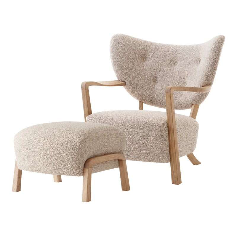 Wulff ATD2 lounge chair and ATD3 pouf by &Tradition #Karakorum 003 - oak #
