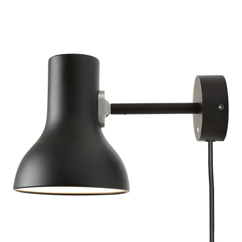 Type 75 Mini wall light with cable by Anglepoise #jet black #