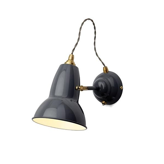 Anglepoise Original 1227 Brass Wall Light Elephant Grey