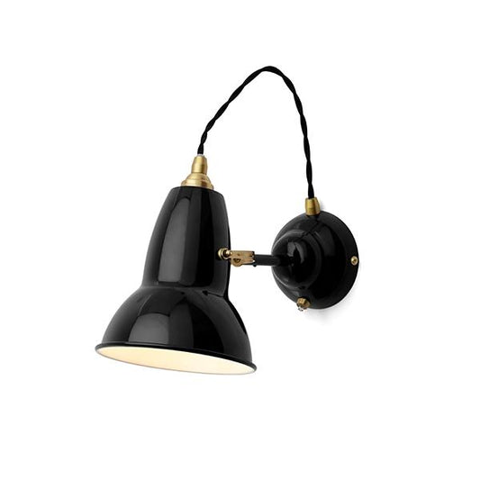 Anglepoise Original 1227 Brass Wall Light Jet Black