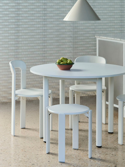 Annex table round, 110 cm, cream white - white laminate