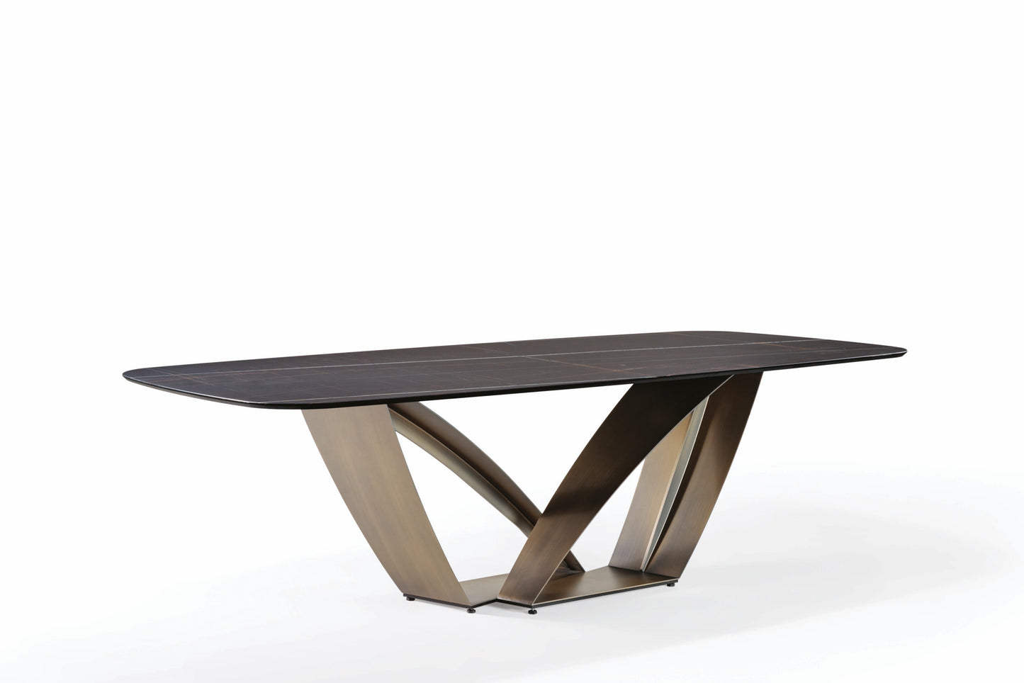 APEIRON 72 - Metal base table with MarmoReflex top