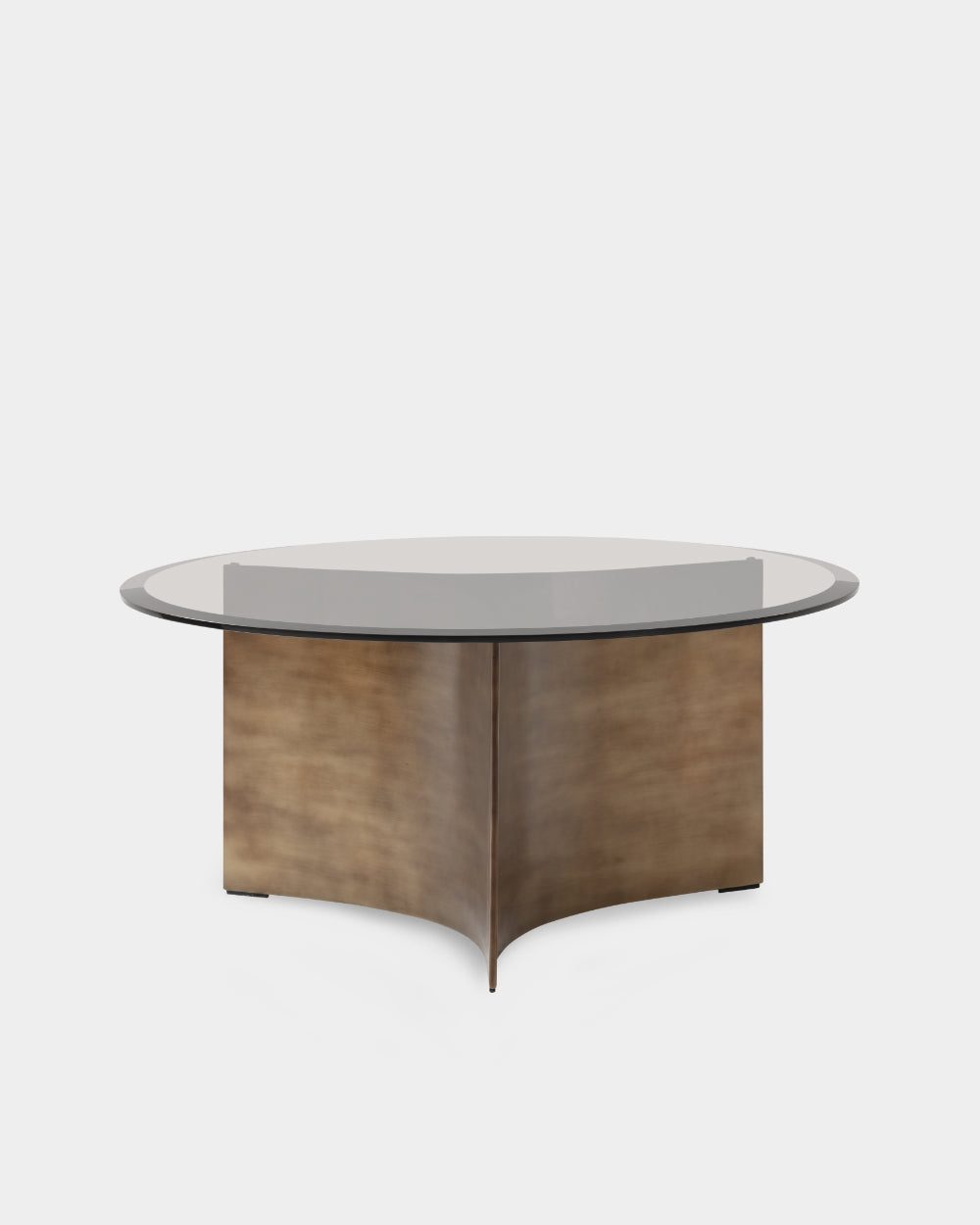Arc Table - Medium - Brass Patinated & Brown Glass