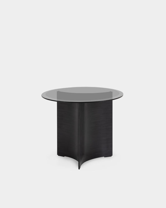 Arc Table - Small - Black Patinated & Black Glass