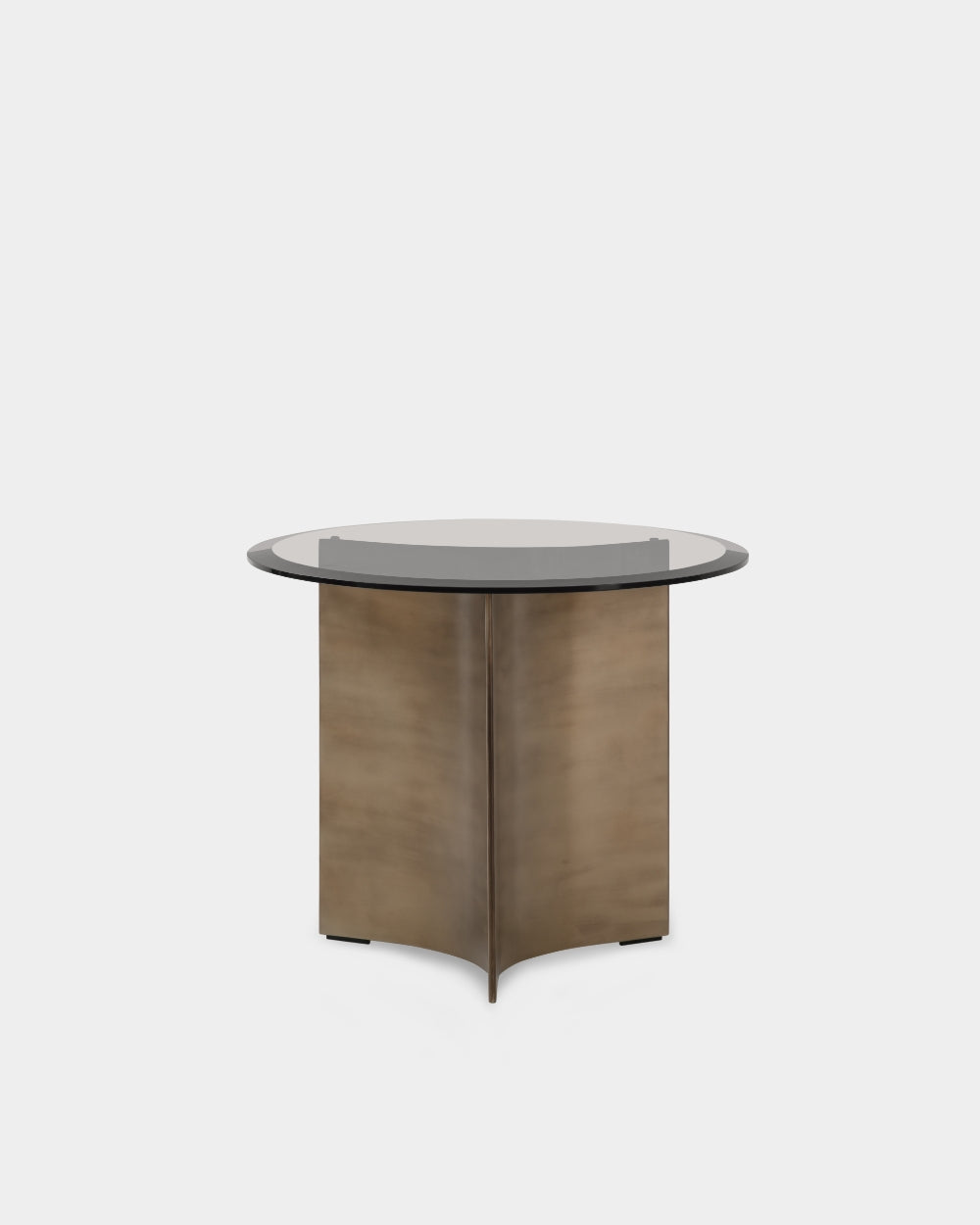 Arc Table - Small - Brass Patinated & Brown Glass