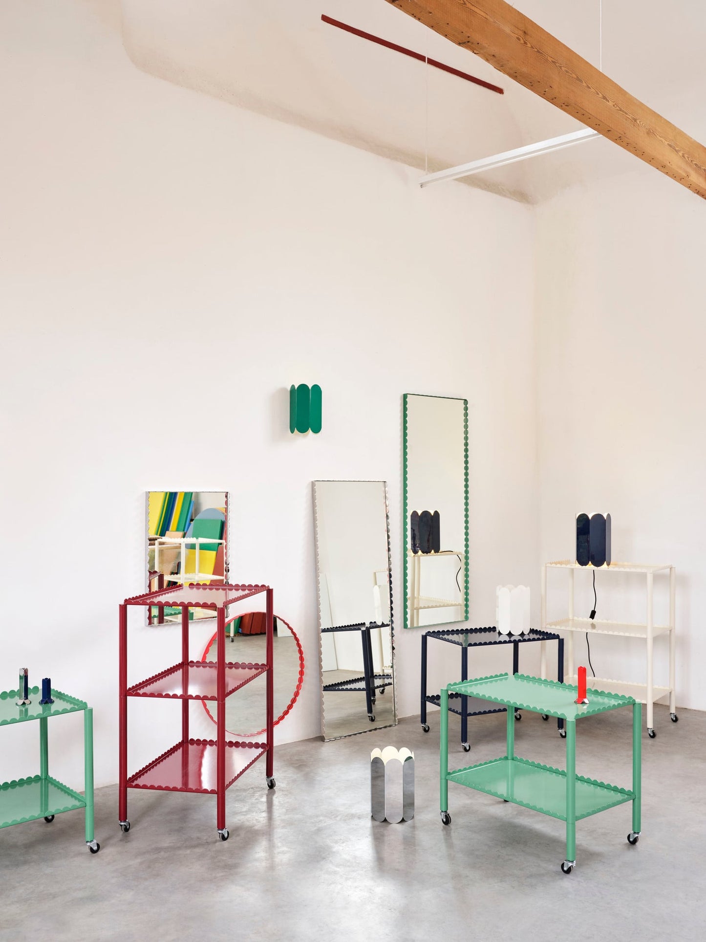 Arcs trolley, low, jade green