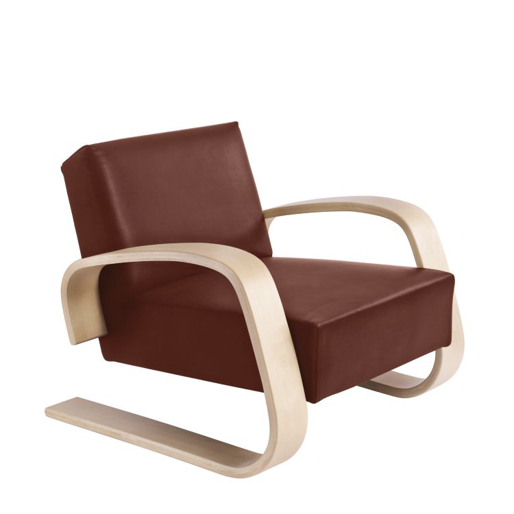 400 "TANK" - Cantilever wooden armchair with armrests (Request Info)