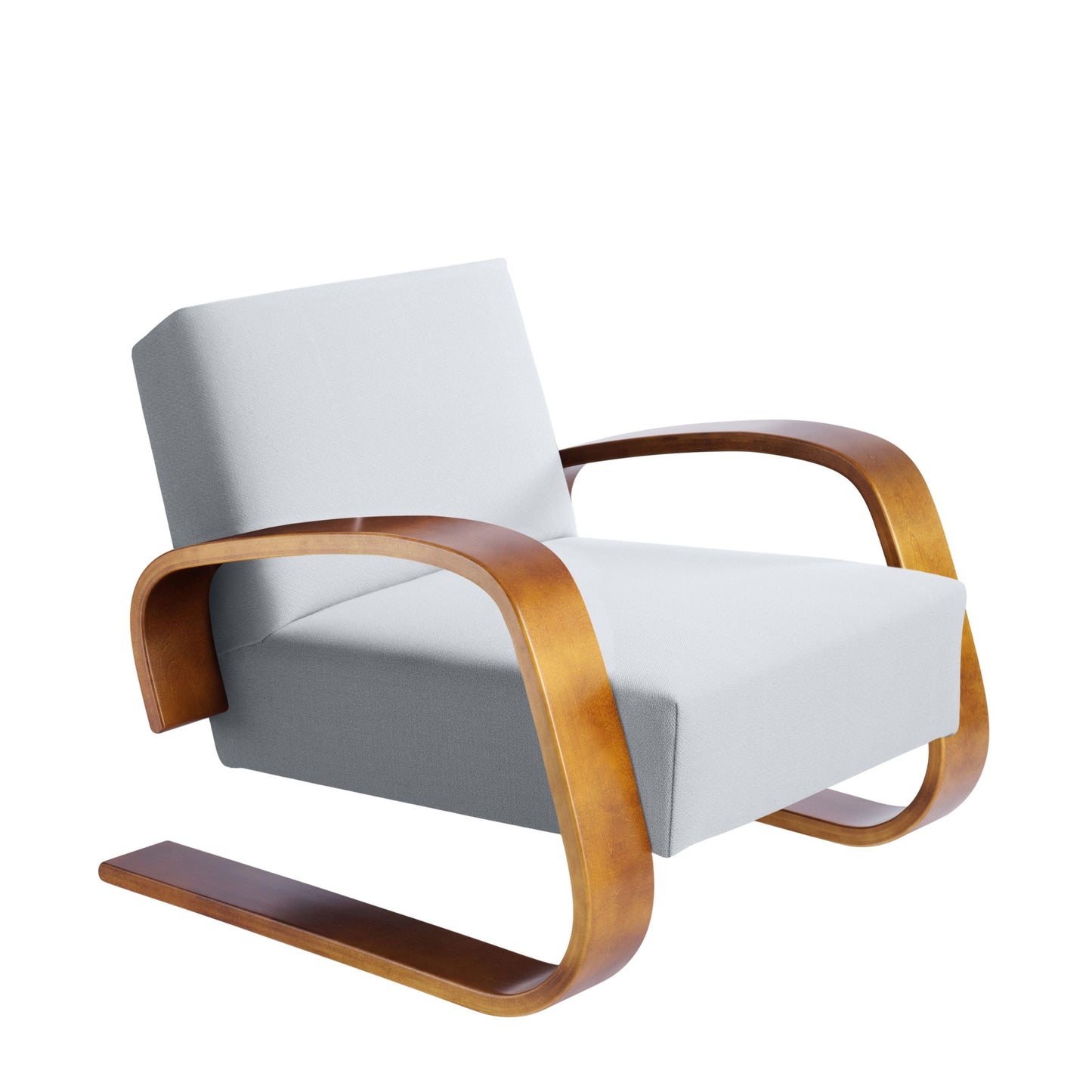 400 "TANK" - Cantilever wooden armchair with armrests (Request Info)