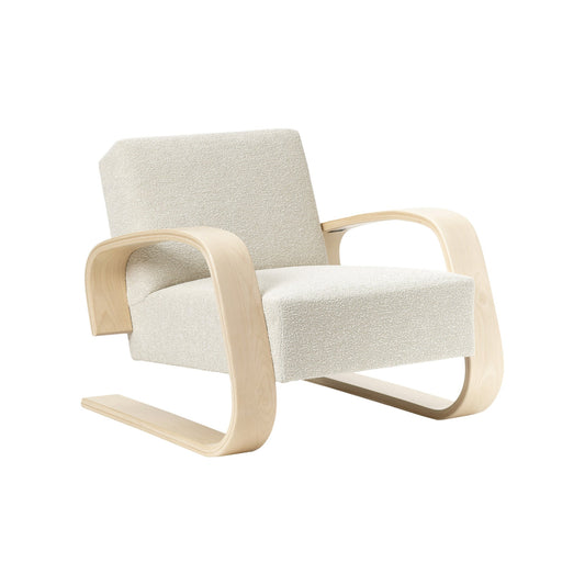 Artek Armchair 400 "Tank" — birch/natural white Nubia fabric