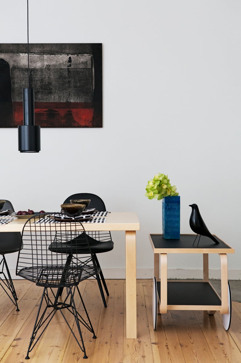 Aalto tea trolley 901, black - birch