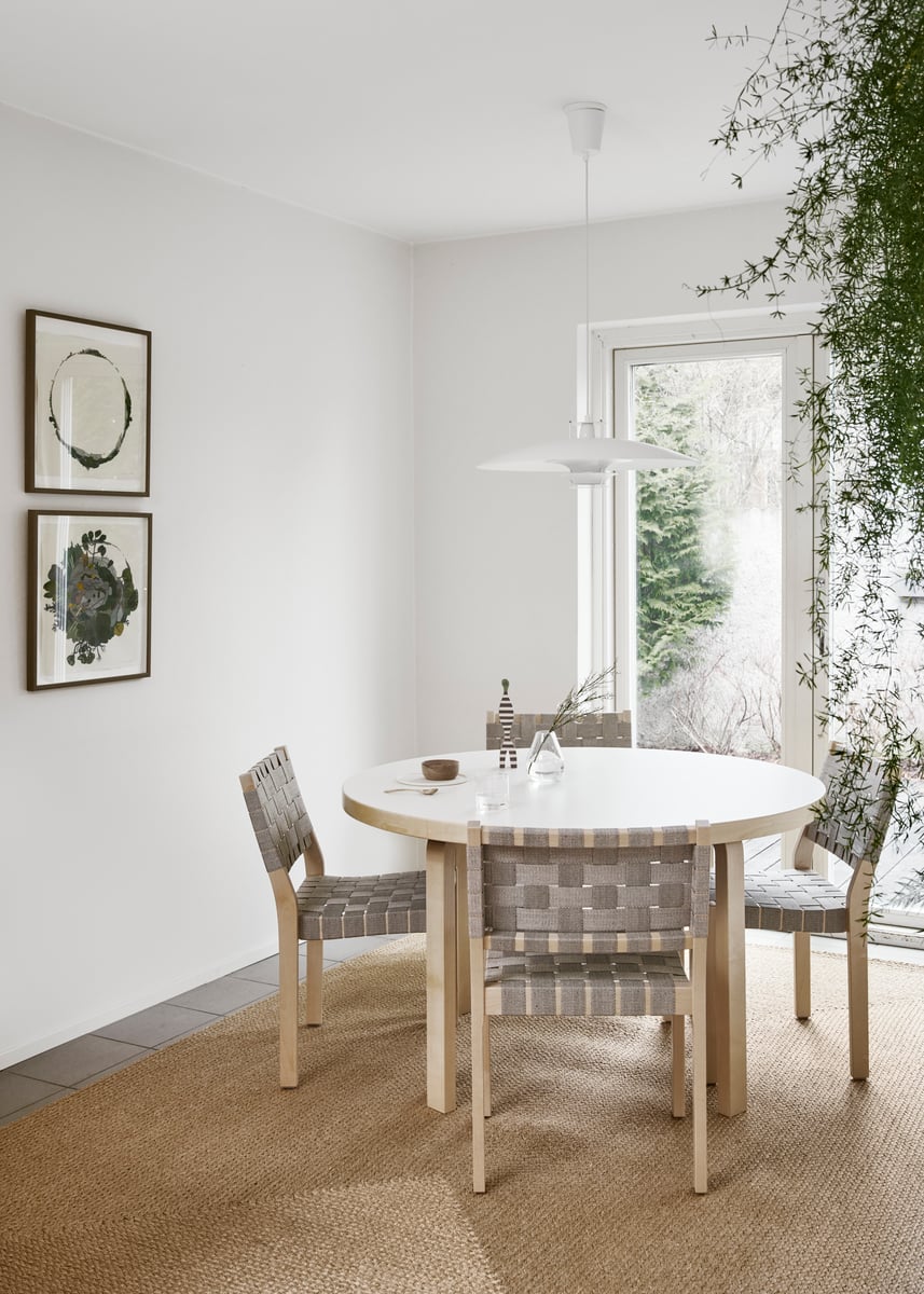 Aalto table 91, birch - white laminate