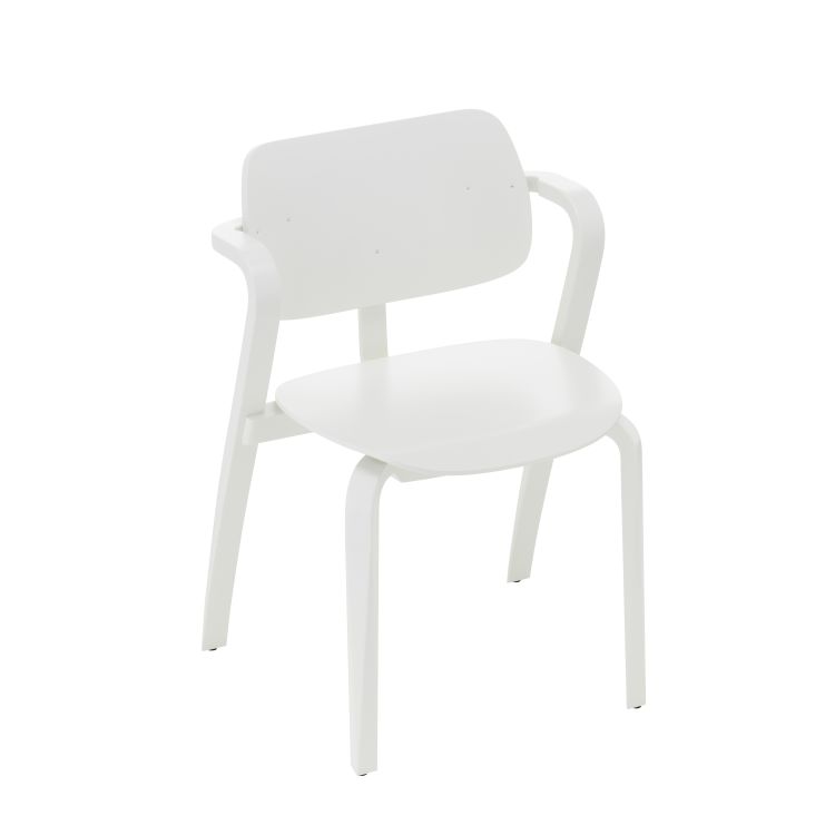 ASLAK - Stackable beech chair with armrests