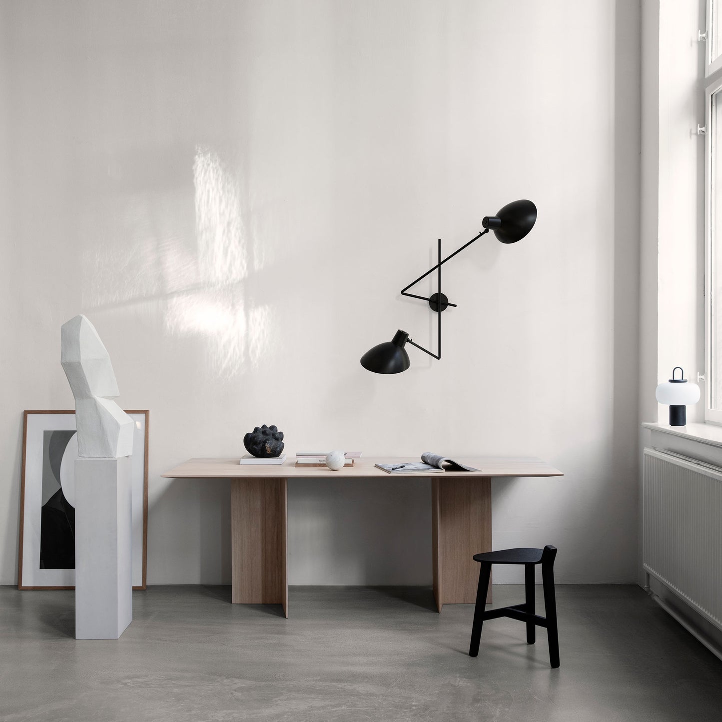 Wall Lamp Vv Cinquanta Twin by Astep #Black Mount / Black Reflectors