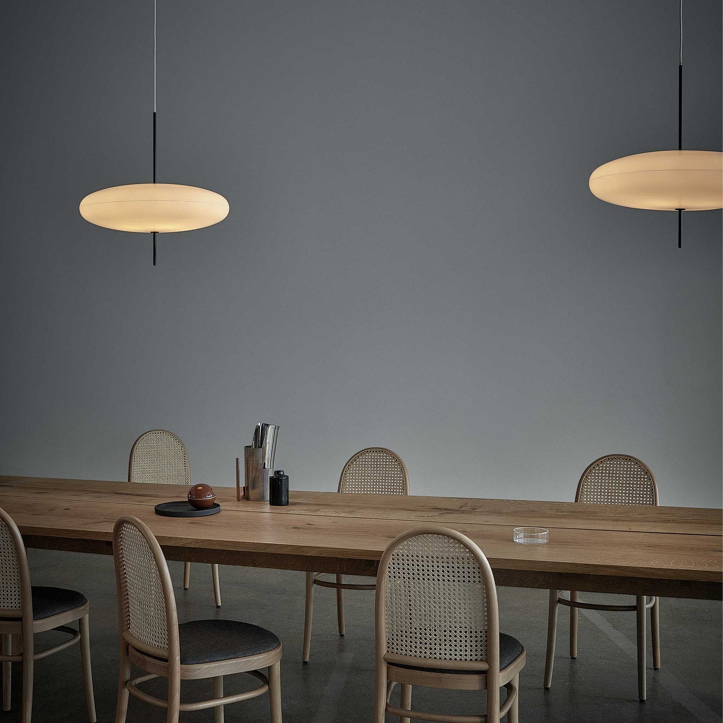 Suspension Lamp Model 2065 by Astep #White Diffuser / Black Hardware / White Cable