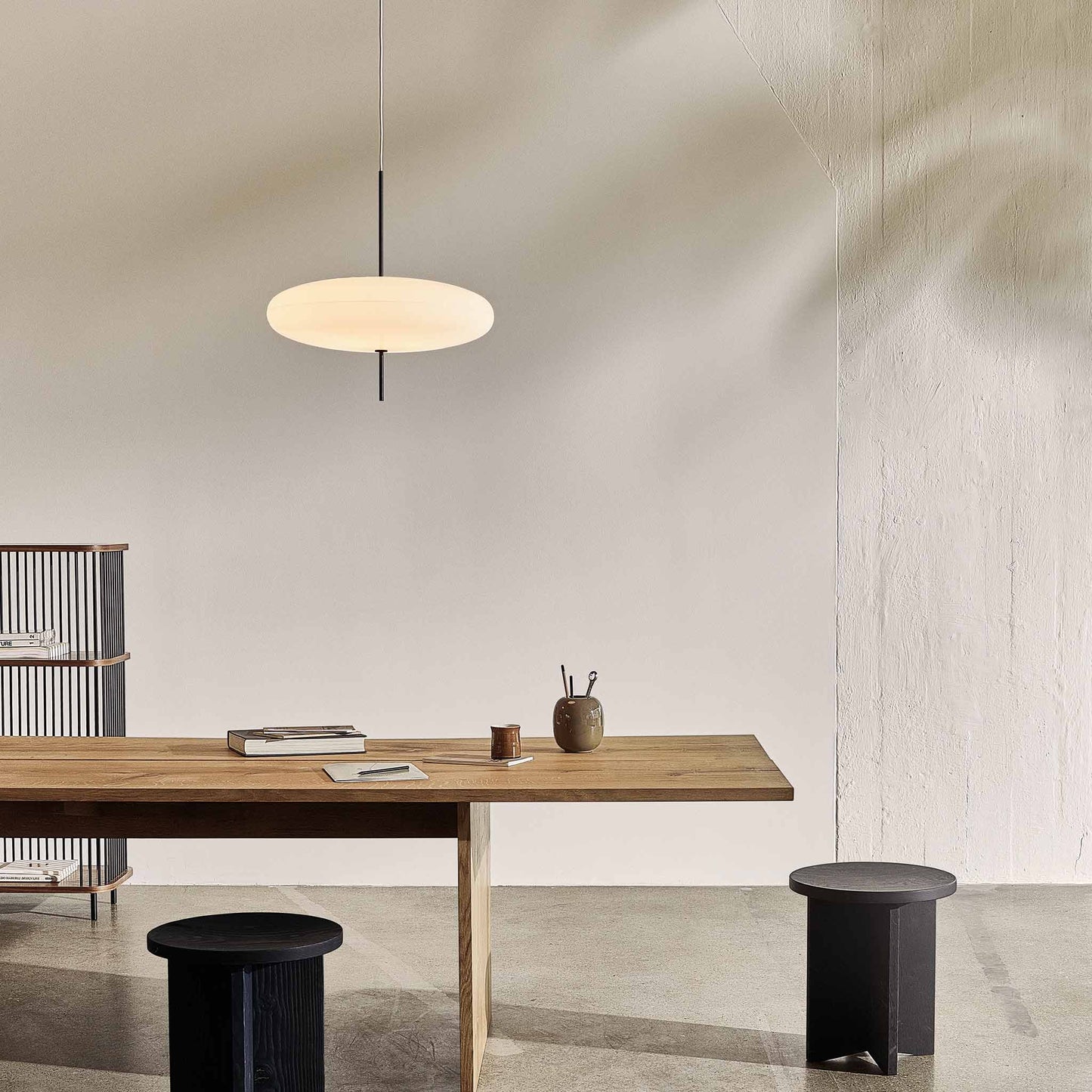 Suspension Lamp Model 2065 by Astep #White Diffuser / Black Hardware / White Cable