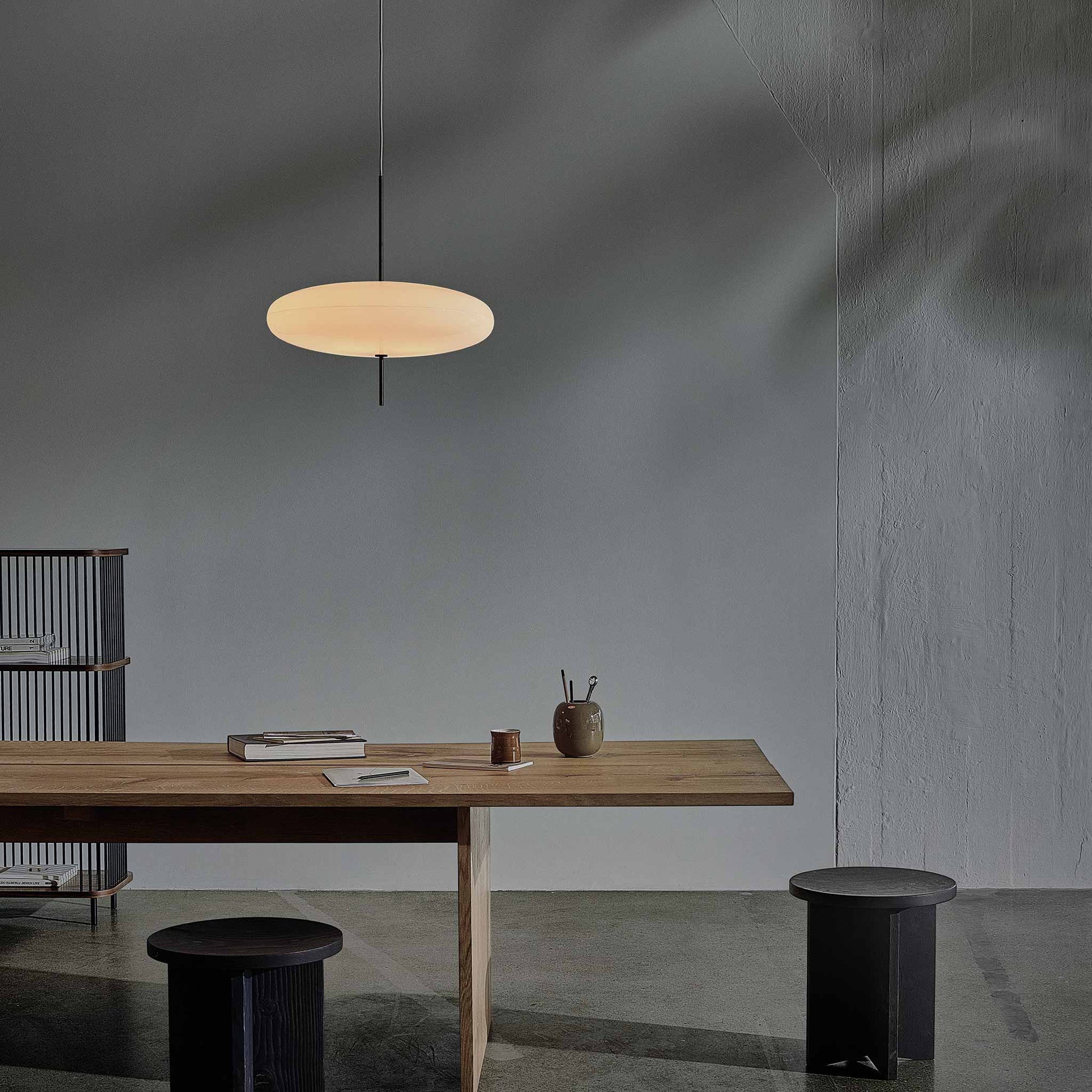 Suspension Lamp Model 2065 by Astep #White Diffuser / Black Hardware / White Cable