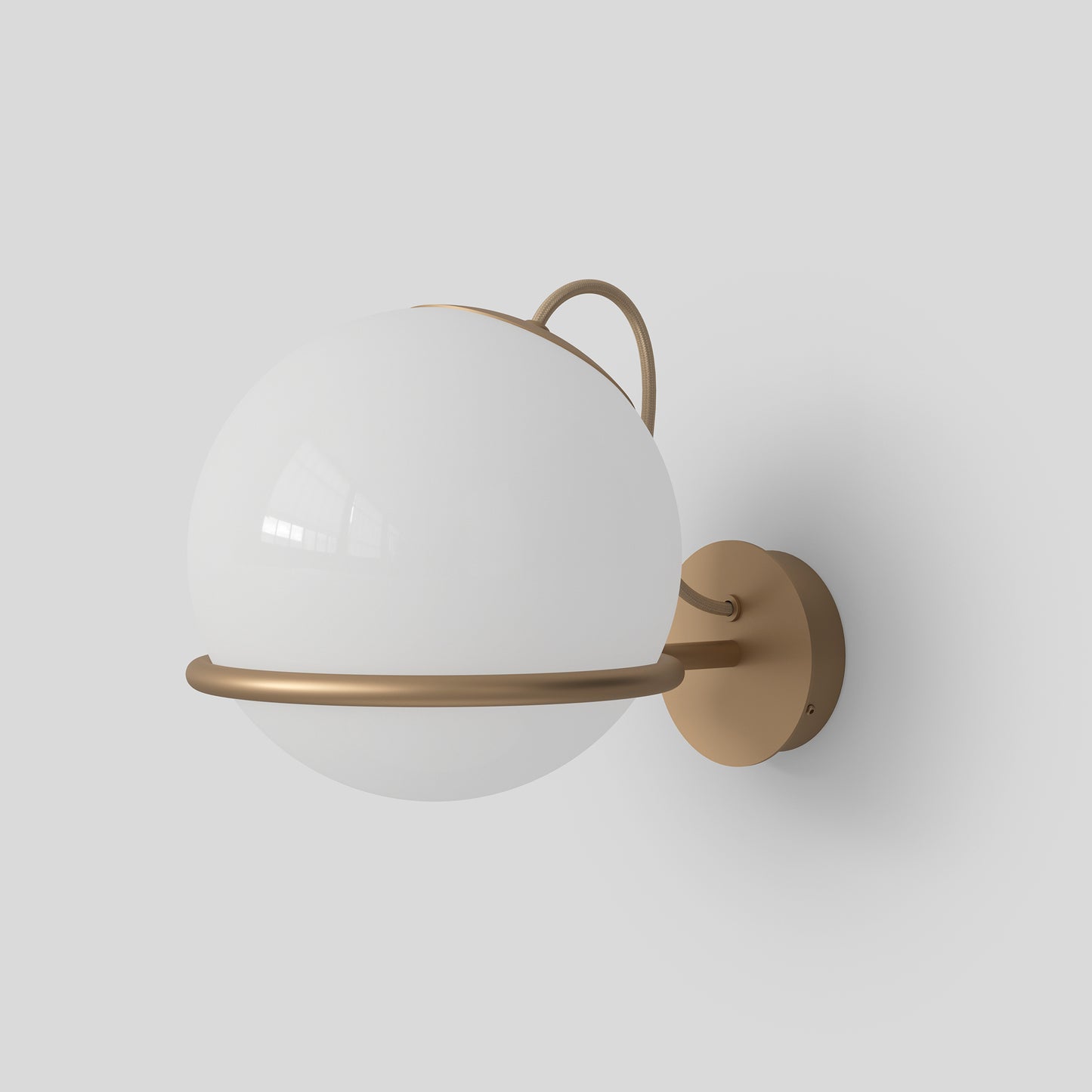 Wall Lamp Model 238/1 by Astep #1 Opaline Sphere (20cm Diameter) / Champagne Mount