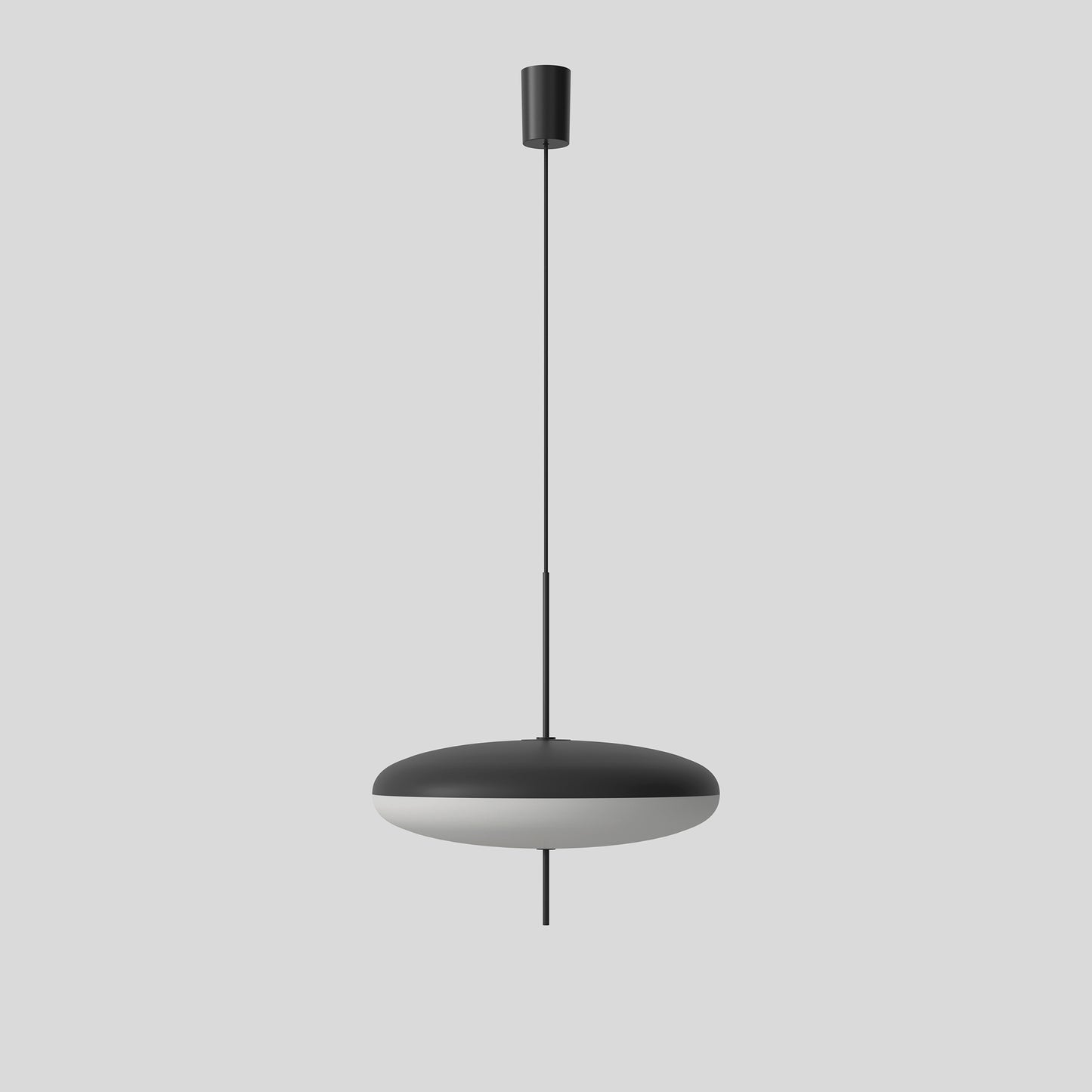 Suspension Lamp Model 2065 by Astep #Black & White Diffuser / Black Hardware / Black Cable