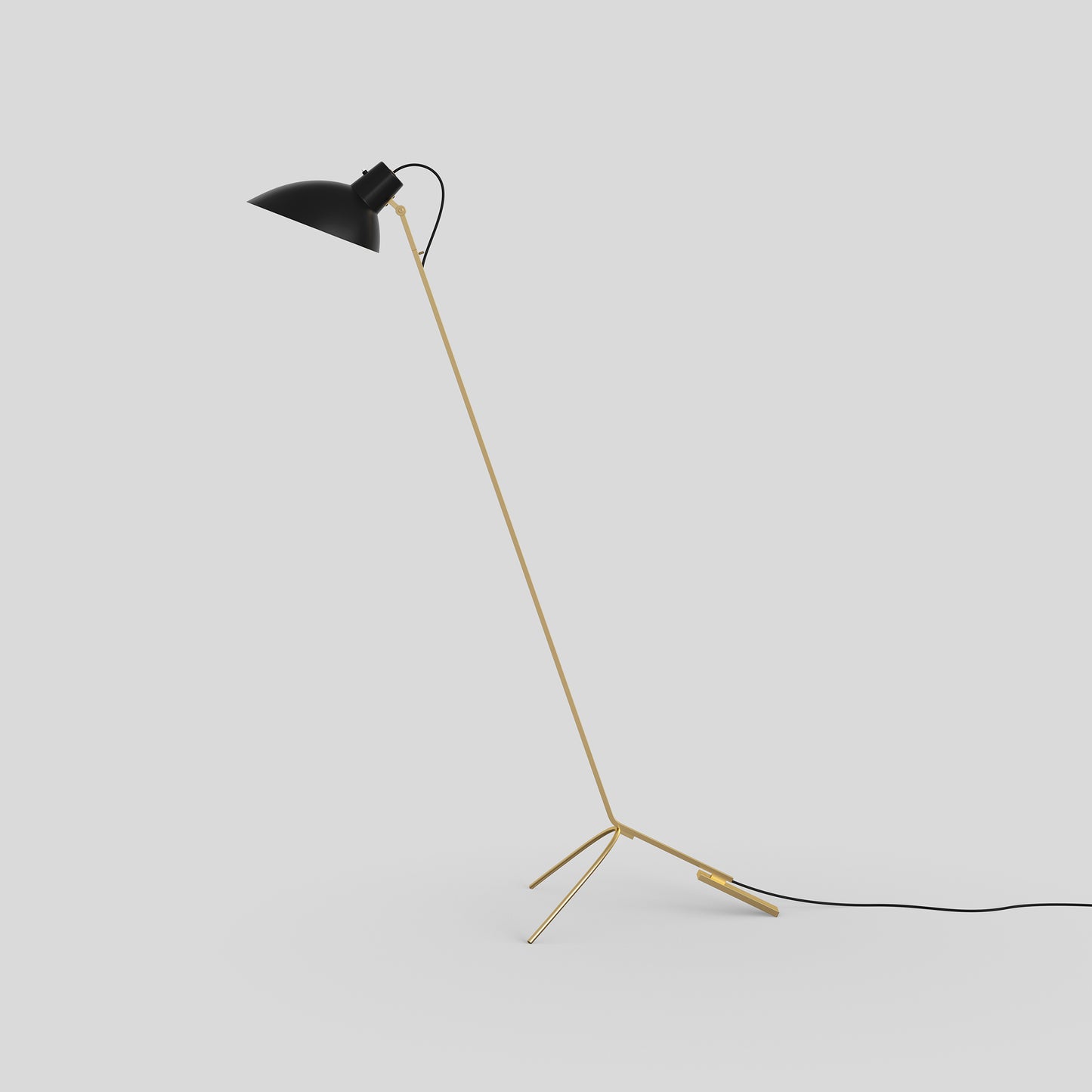 Floor Lamp Vv Cinquanta by Astep #Brass Frame / Black Reflector