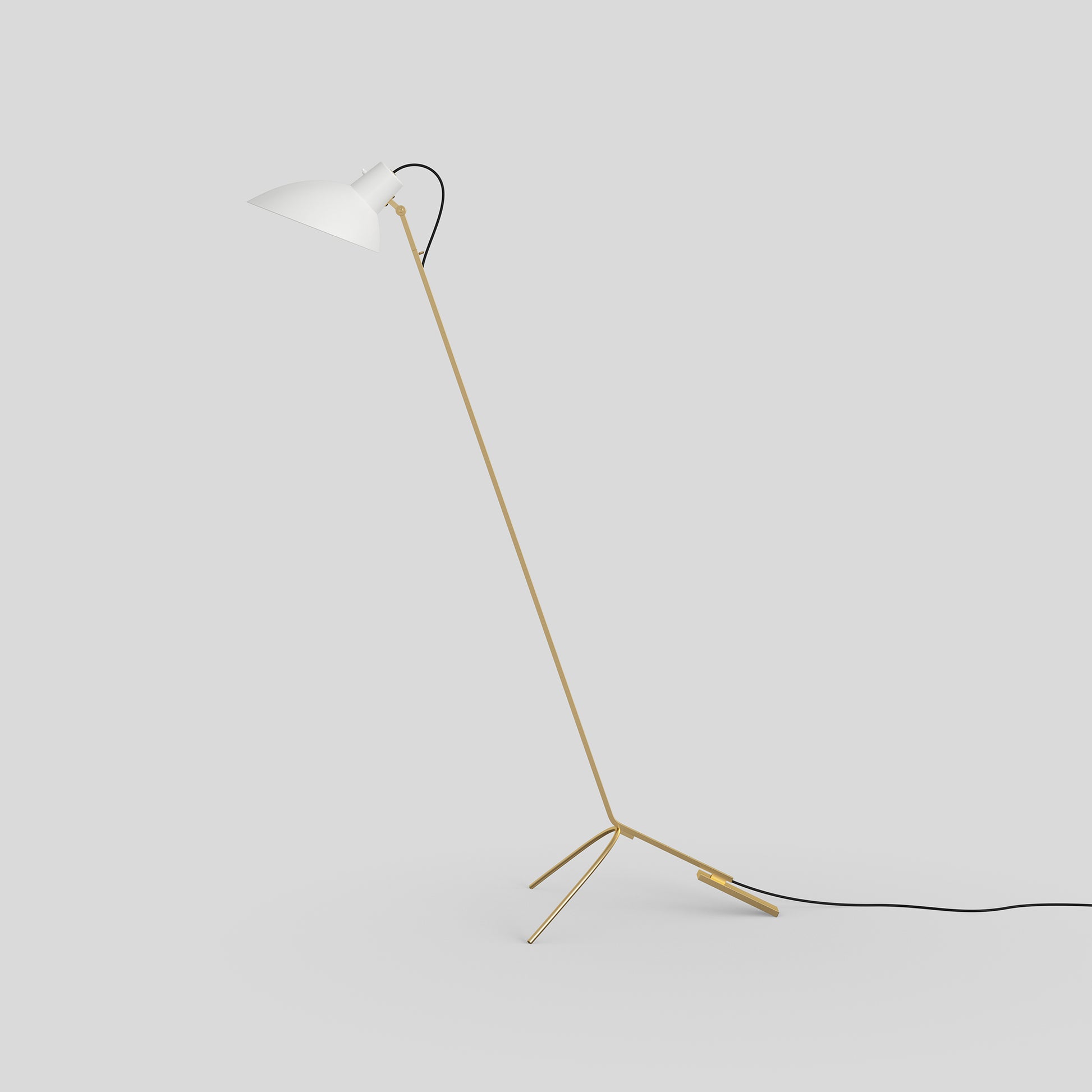 Floor Lamp Vv Cinquanta by Astep #Brass Frame / White Reflector