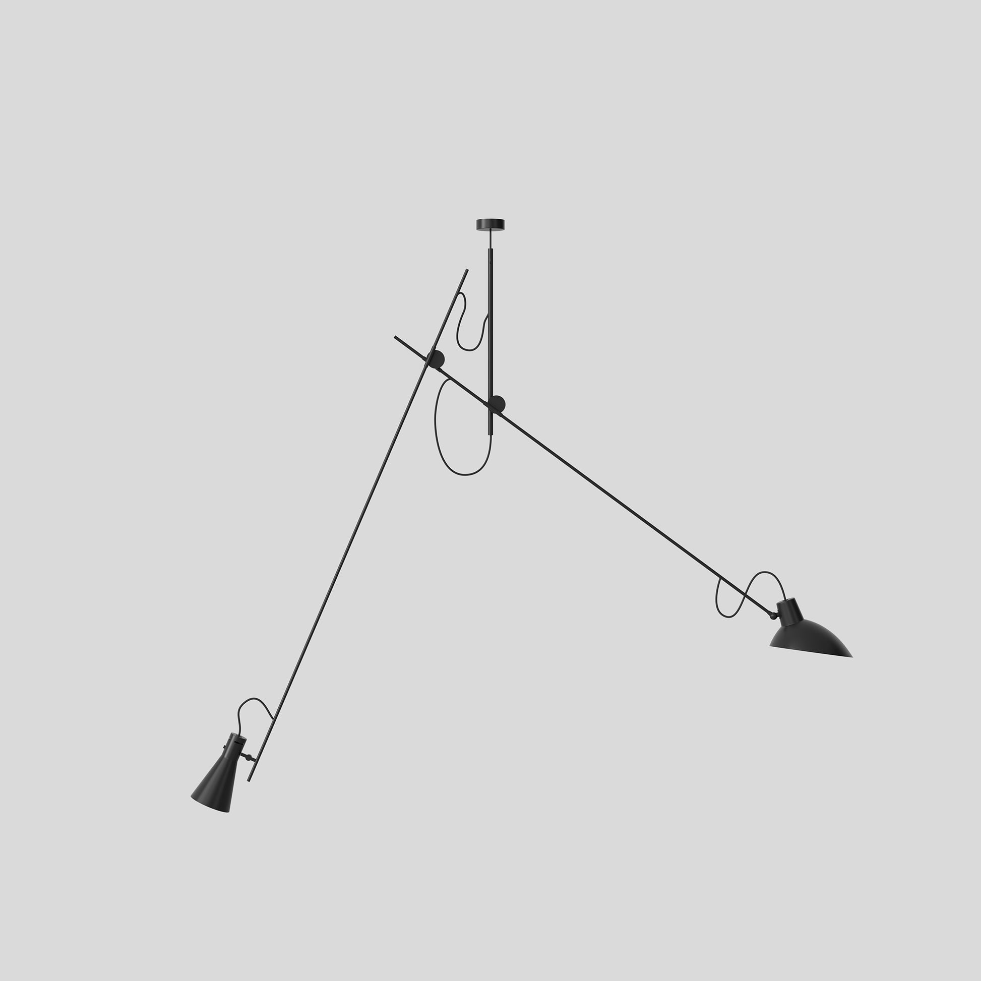 Suspension Lamp VV Cinquanta by Astep #Black Structure / Black Reflectors