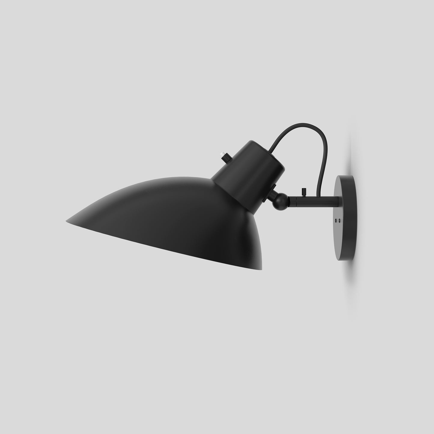 Wall Lamp VV Cinquanta by Astep #Black Mount / Black Reflector with Switch