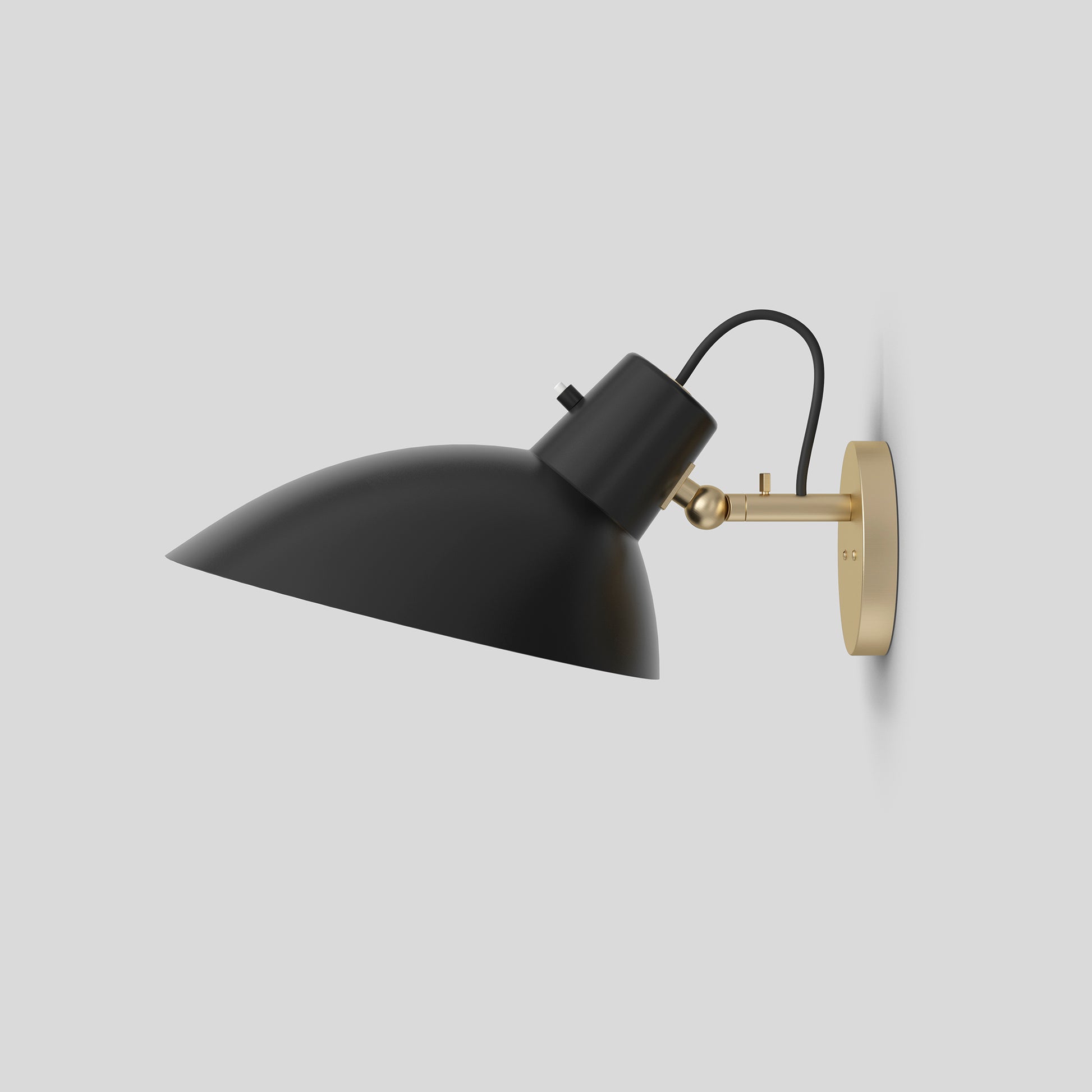 Wall Lamp VV Cinquanta by Astep #Brass Mount / Black Reflector with Switch