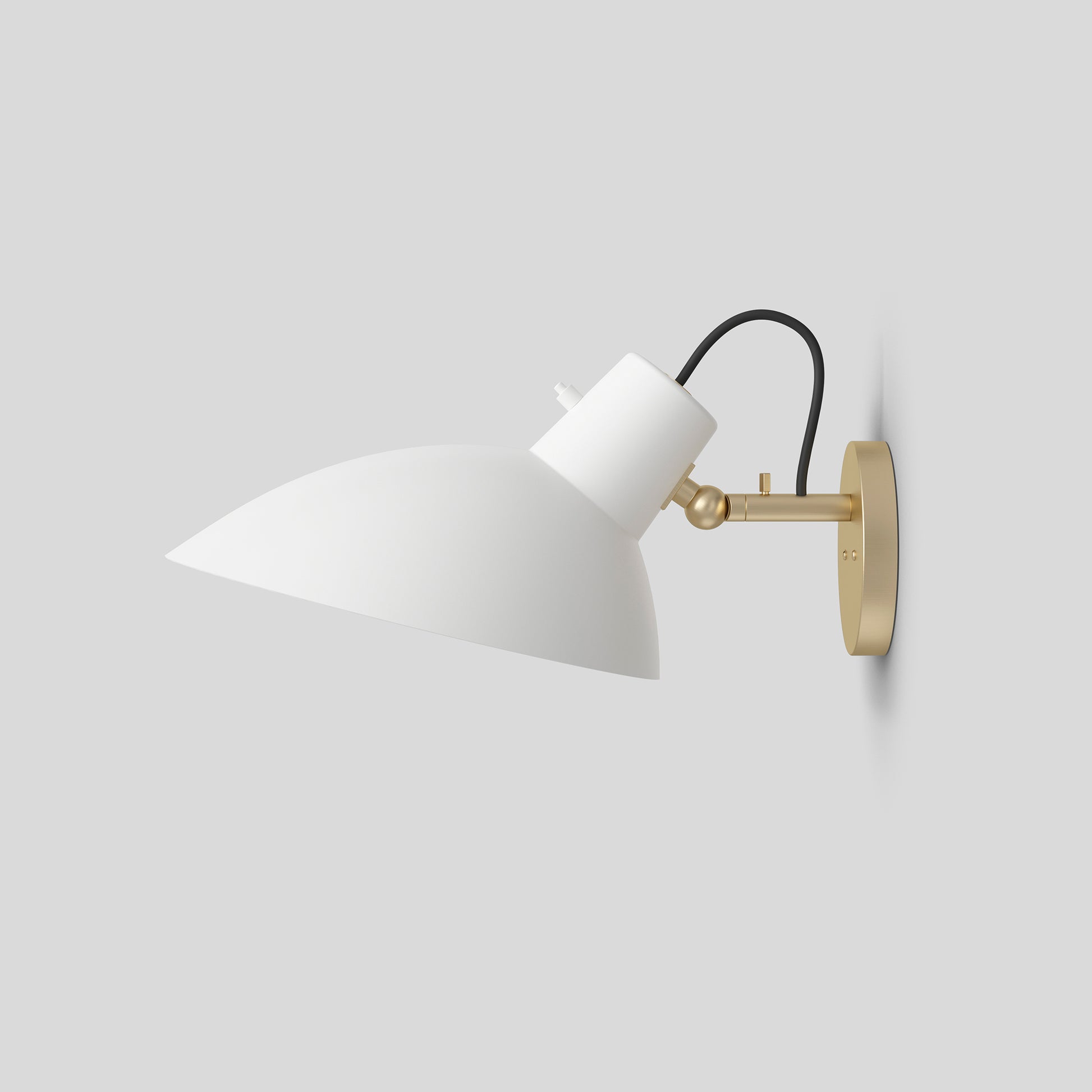 Wall Lamp VV Cinquanta by Astep #Brass Mount / White Reflector with Switch