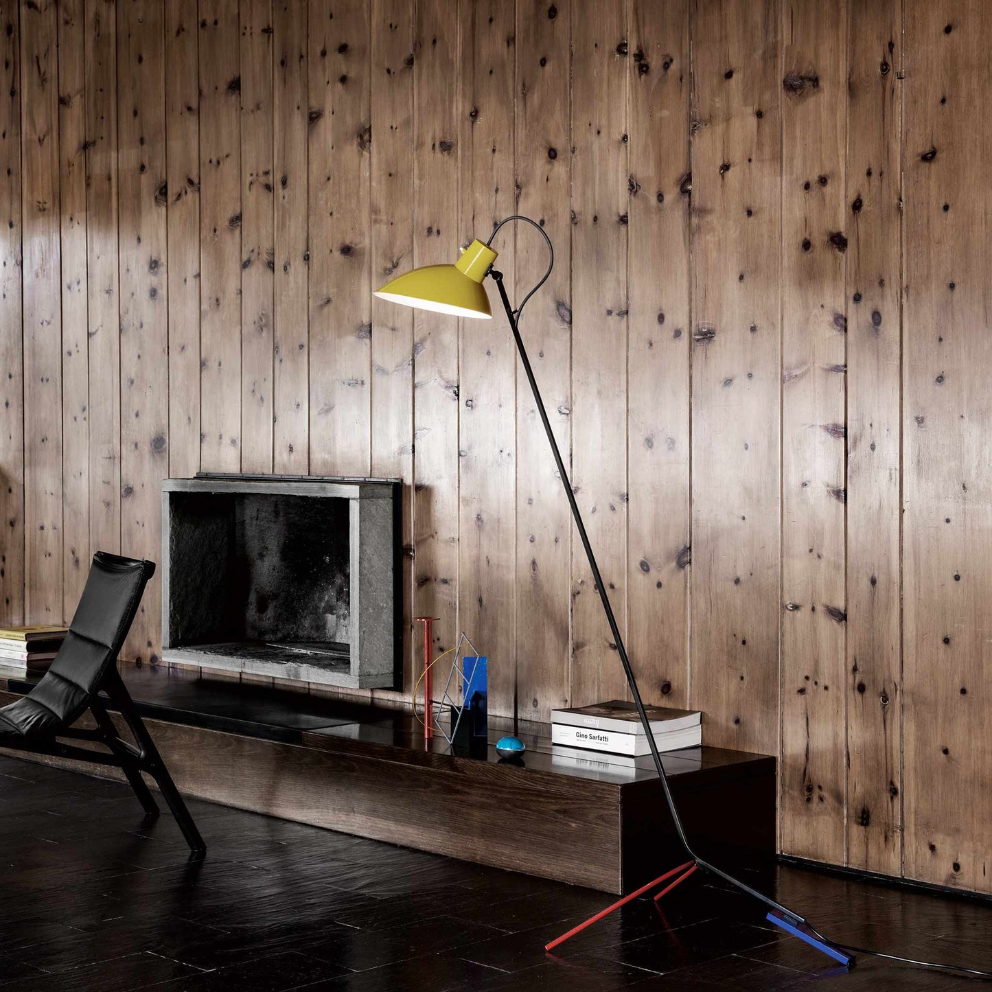 Floor Lamp Vv Cinquanta by Astep #Mondrian Frame / Yellow Reflector