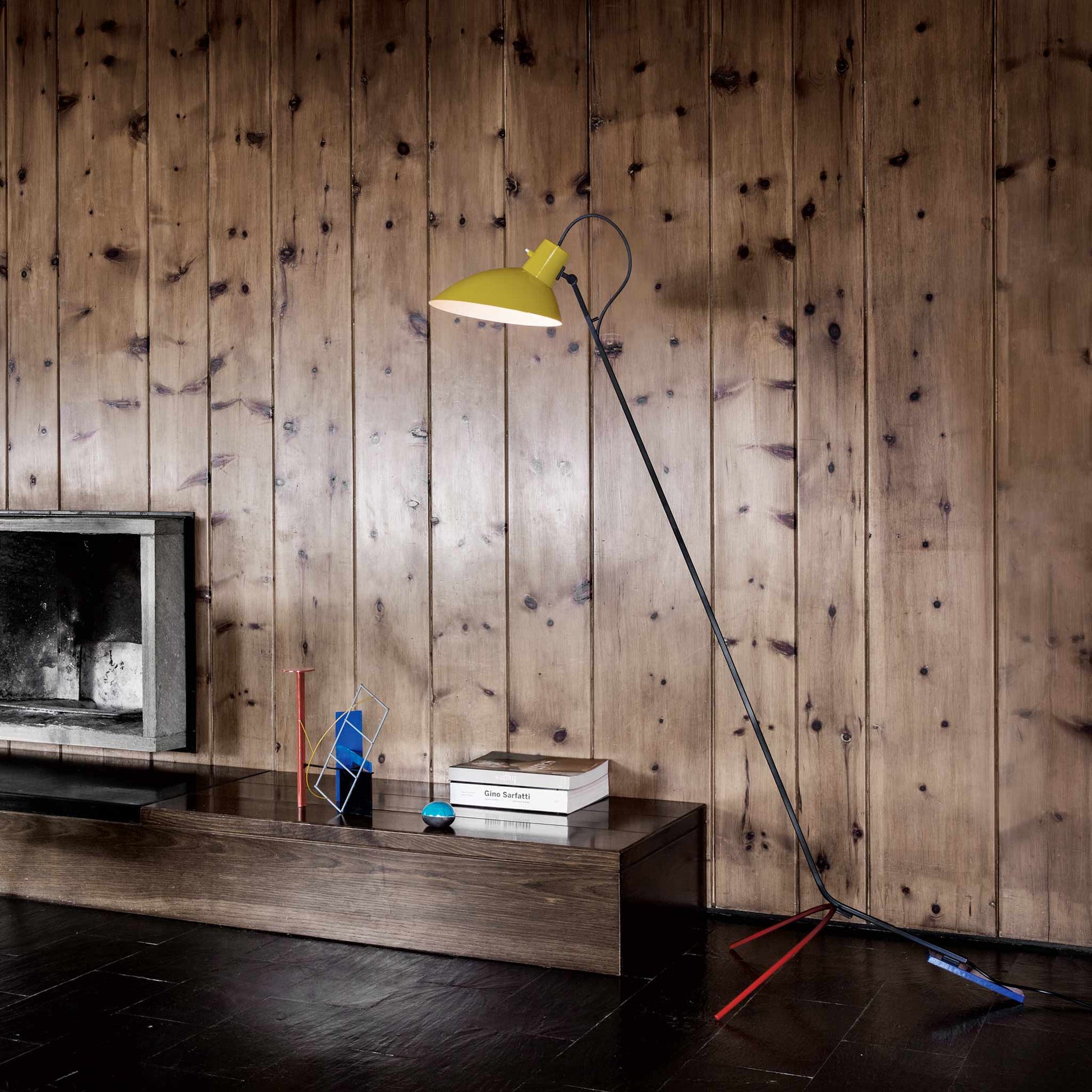 Floor Lamp Vv Cinquanta by Astep #Mondrian Frame / Yellow Reflector