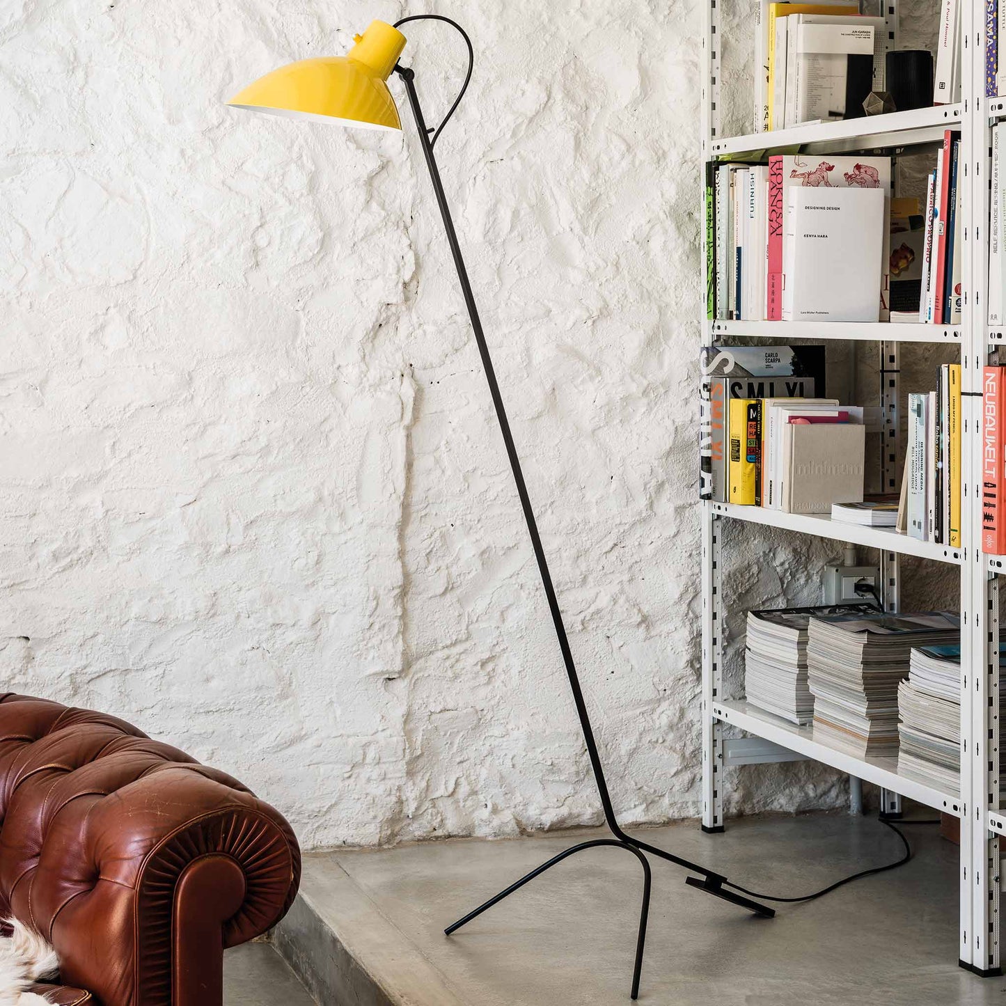 Floor Lamp Vv Cinquanta by Astep #Black Frame / Yellow Reflector