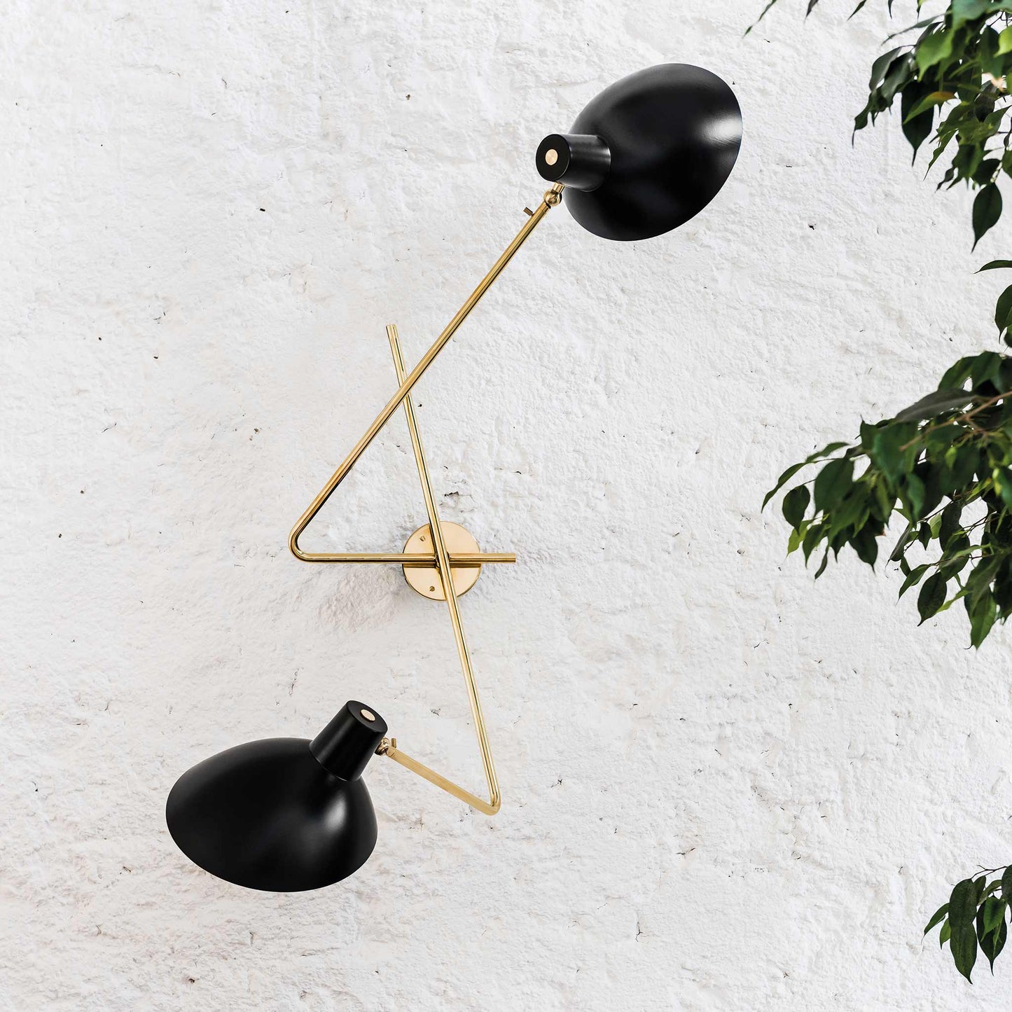 Wall Lamp Vv Cinquanta Twin by Astep #Brass Mount / Black Reflectors