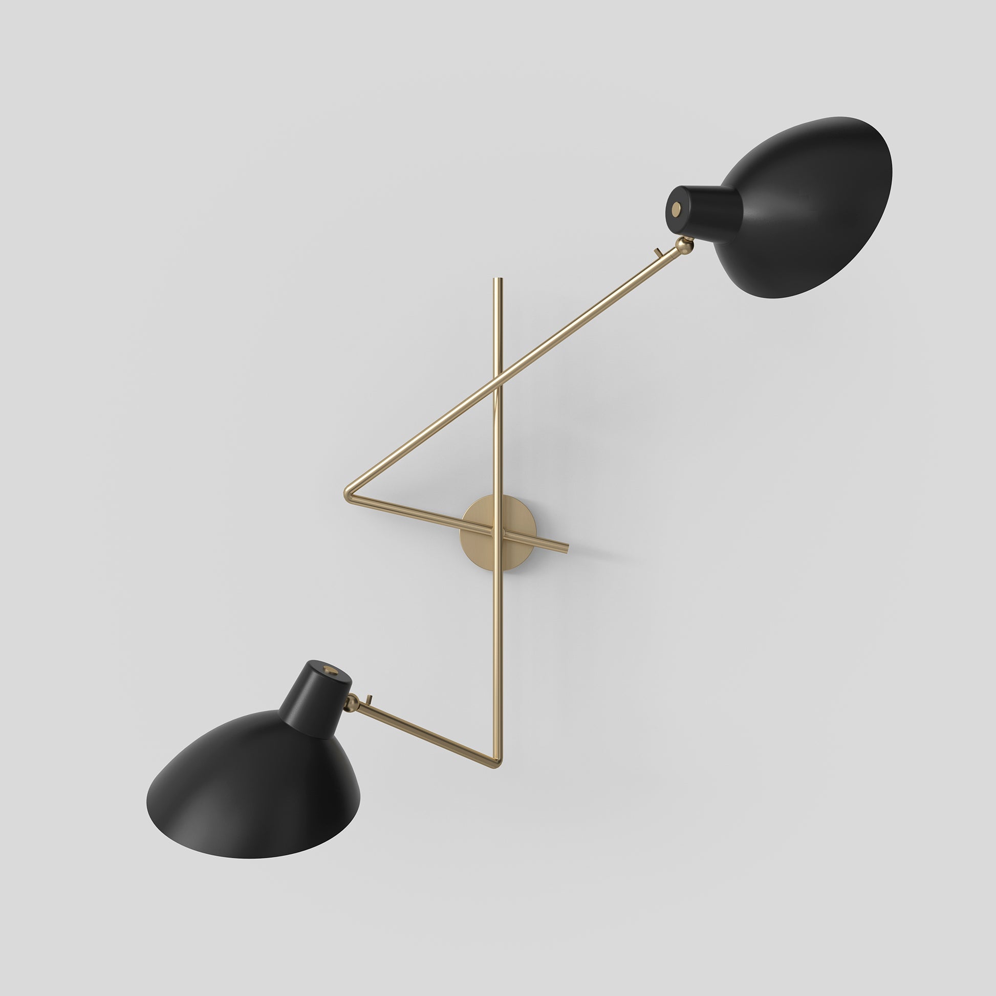Wall Lamp Vv Cinquanta Twin by Astep #Brass Mount / Black Reflectors