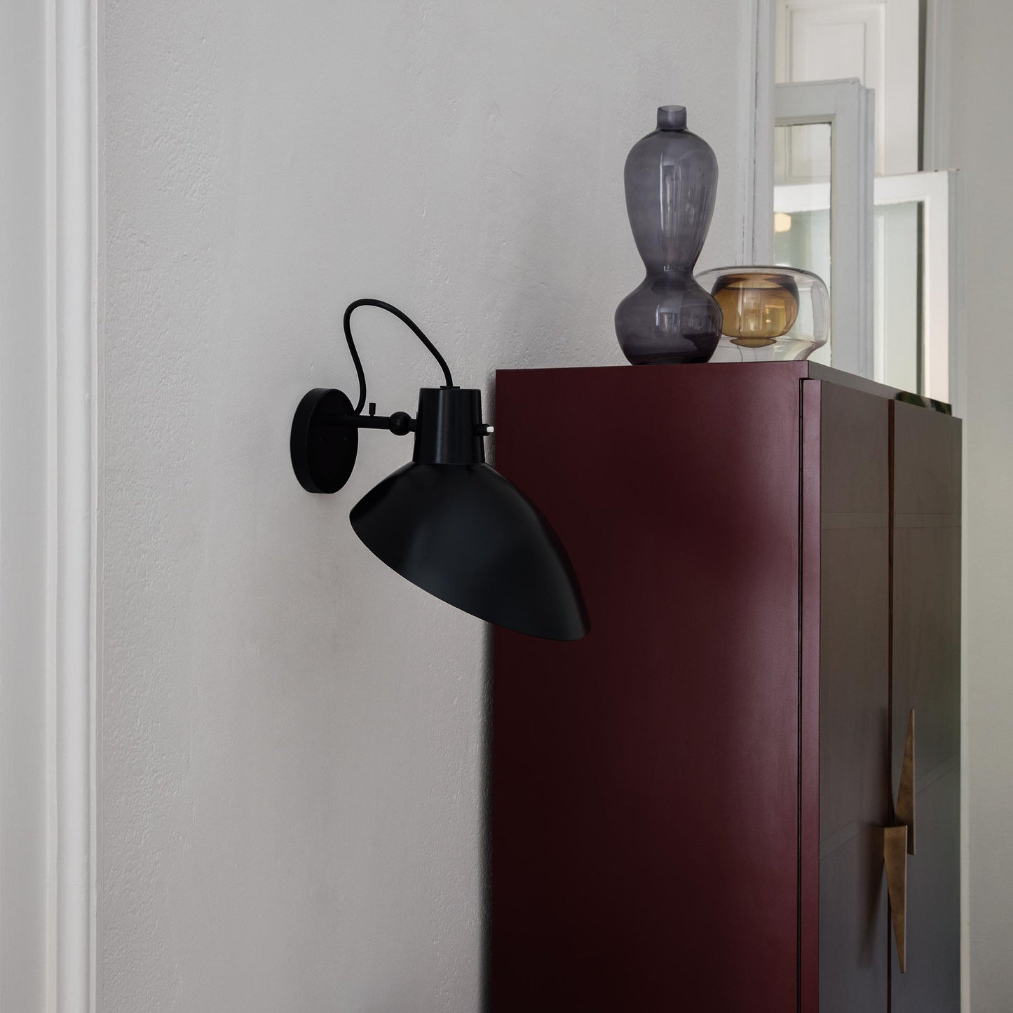 Wall Lamp VV Cinquanta by Astep #Black Mount / Black Reflector with Switch