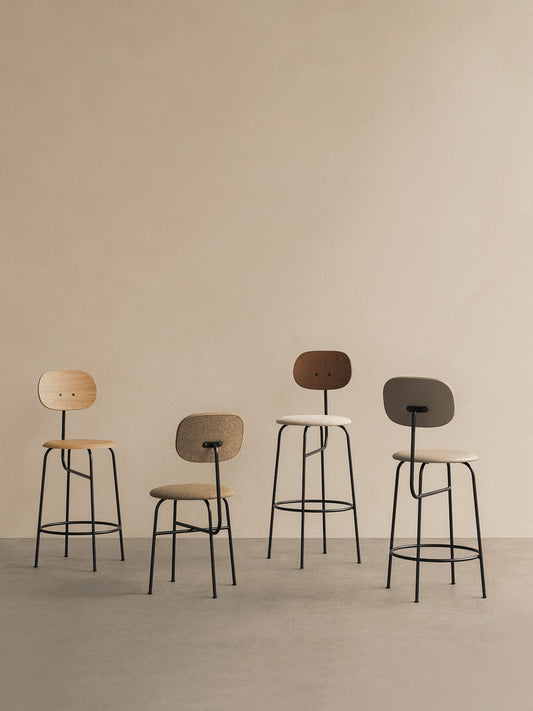AFTEROOM COUNTER CHAIR PLUS, BLACK BASE, VENEER SEAT AND BACK