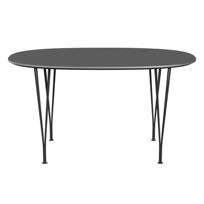 Superellipse™ - B611, Dining Table, 135 X 90 Cm (Table Height - 72 Cm) by Fritz Hansen #Fenix / Grey Bromo (724)/Brushed metal / Aluminium - Matt/Powder Coated Steel / Warm Graphite (180)